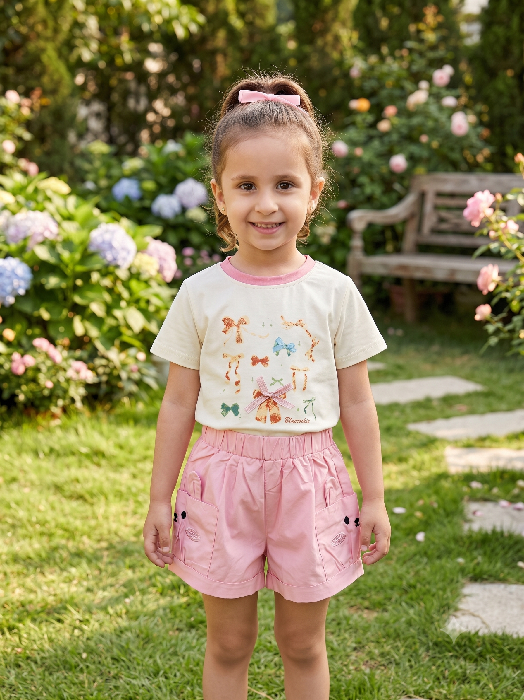 Girl wearing an imported floral dress