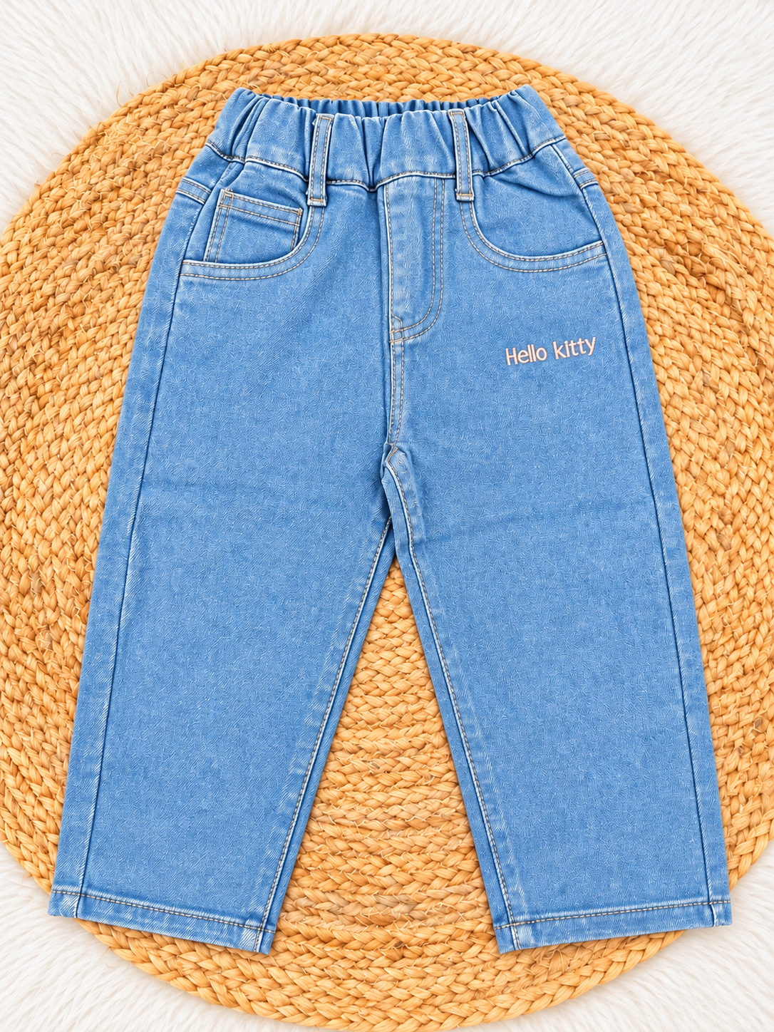 BLUE Denim Jeans with Character Embroidery