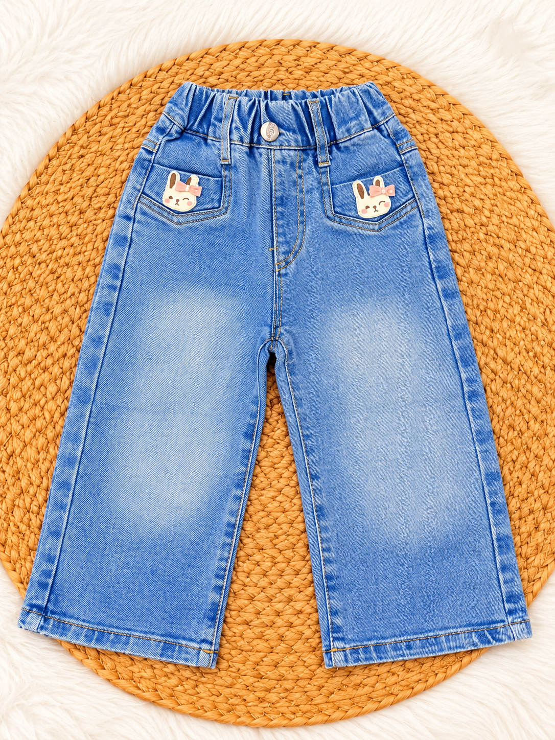 Little Bunny Denim Pants – Light Blue
